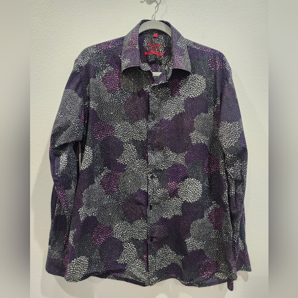Luchiano Visconti Dress Shirt Size Large Abstract Design